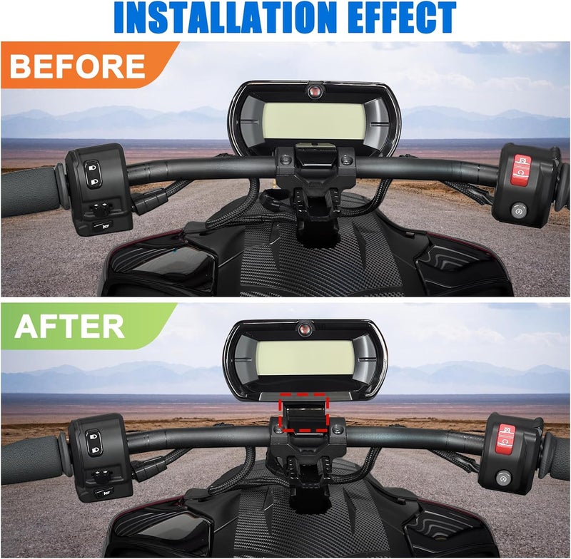 psler Aluminum 1-1/4" Gauge Riser for 2019-2025 Can-Am Ryker 600 900 Rally Sport, Black - Image 5